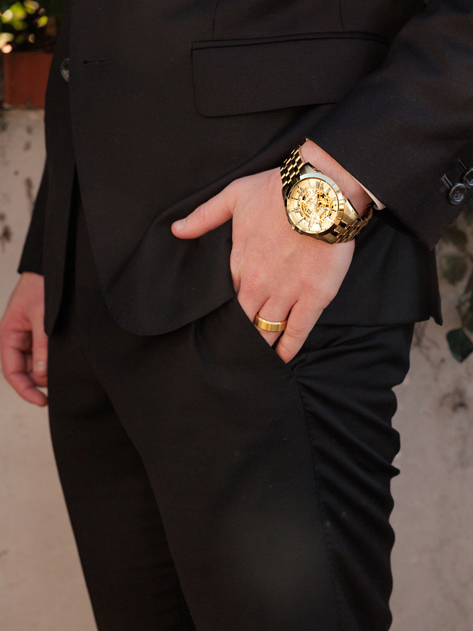Bulova Sutton Gold-Tone Men's Watch (97A162), worn