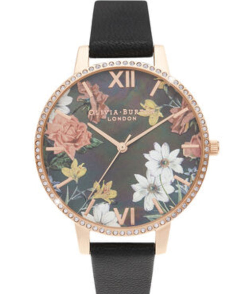 Black best sale floral watch