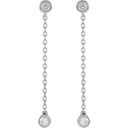 14K White 1/4 CTW Lab-Grown Diamond Chain Earrings: 688884