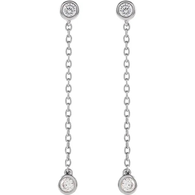 14K White 1/4 CTW Lab-Grown Diamond Chain Earrings: 688884