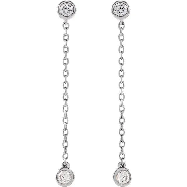 14K White 1/4 CTW Lab-Grown Diamond Chain Earrings: 688884