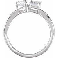 14K White 1 CTW Lab-Grown Diamond Two-Stone Ring:688914