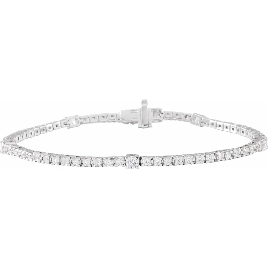 14K White 1 3/4 CTW Lab-Grown Diamond 7" Line Bracelet :  BRC902