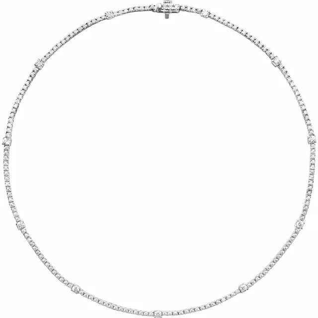 14K White 4 CTW Lab-Grown Diamond 16" Necklace:688930