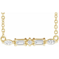 14K Yellow 1/6 CTW Natural Diamond Bar 18" Necklace
