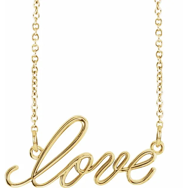 14K Yellow "Love" 16.5" Necklace 85799