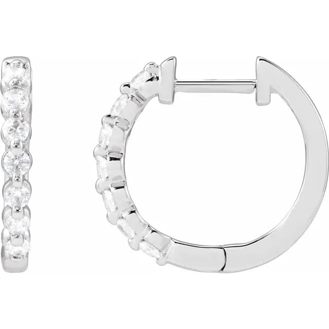 14K White 1/3 CTW Lab-Grown Diamond Hoop Earrings: 688989
