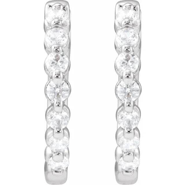 14K White 1/3 CTW Lab-Grown Diamond Hoop Earrings: 688989
