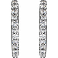 14K White 1/2 CTW Lab-Grown Diamond 13.64 mm Hoop Earrings :689010