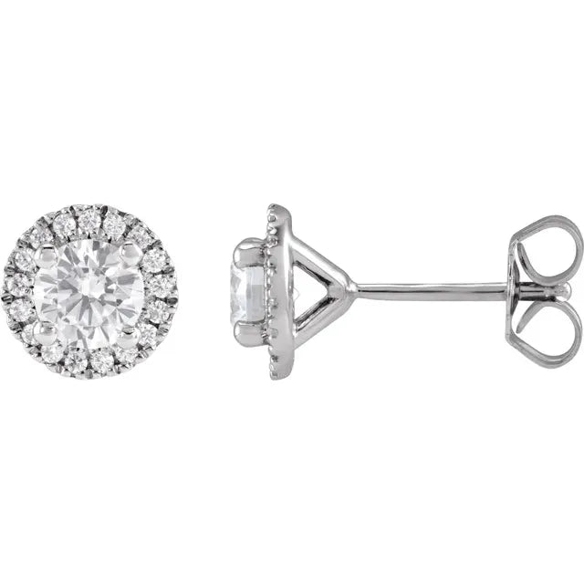 14K White 1 CTW Lab-Grown Diamond Stud Earrings: 689013