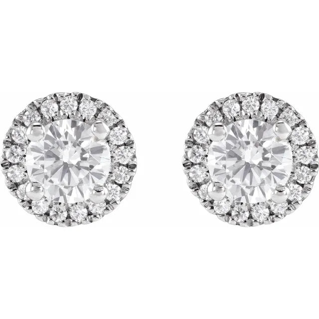 14K White 1 CTW Lab-Grown Diamond Stud Earrings: 689013