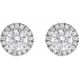 14K White 1 CTW Lab-Grown Diamond Stud Earrings: 689013
