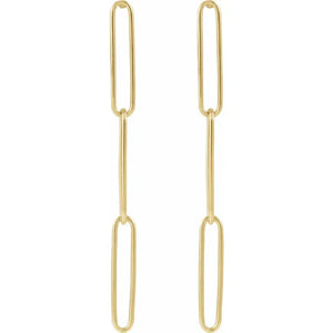 14K Yellow Paperclip-Style Earrings: 689031