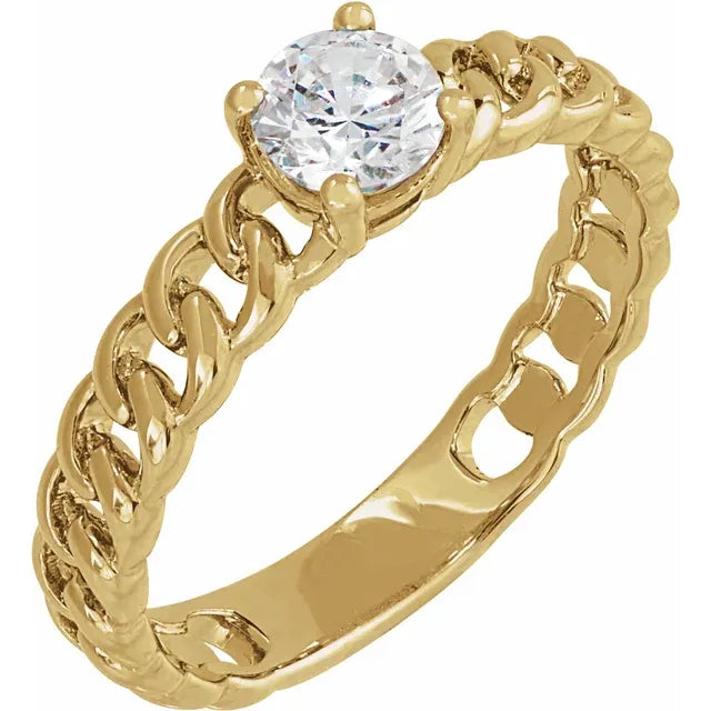 14K Yellow 1/2 CT Lab-Grown Diamond Solitaire Ring : 689046