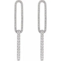 14K White 1/2 CTW Lab-Grown Diamond Elongated Link Earrings: 689047