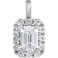 14K White 1 1/2 CTW Lab-Grown Diamond Halo-Style Pendant: 689049