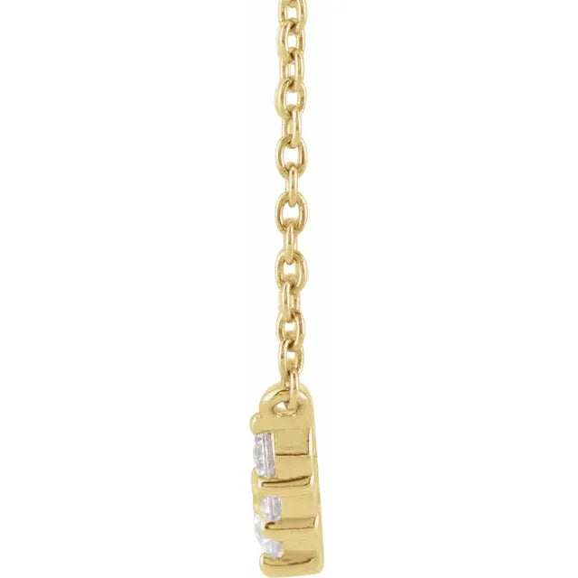 14K Gold 1/3 CTW Lab-Grown Diamond Graduated 18" Necklace