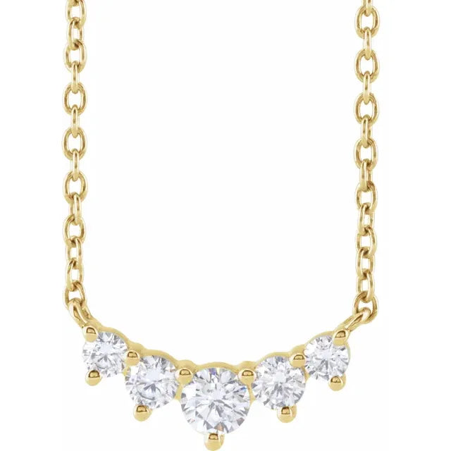 14K Gold 1/3 CTW Lab-Grown Diamond Graduated 18" Necklace