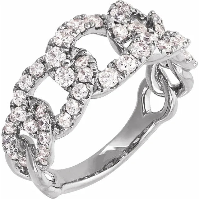 14K White 1 CTW Lab-Grown Diamond Ring : 689052