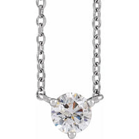 14K Yellow 1/10 CT Natural Diamond 3-Prong 18" Necklace