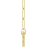 14K Yellow Circle Charm 18" Necklace