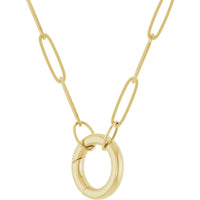 14K Yellow Circle Charm 18" Necklace