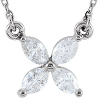 14K White 1/2 CTW Natural Diamond Floral 16" Necklace