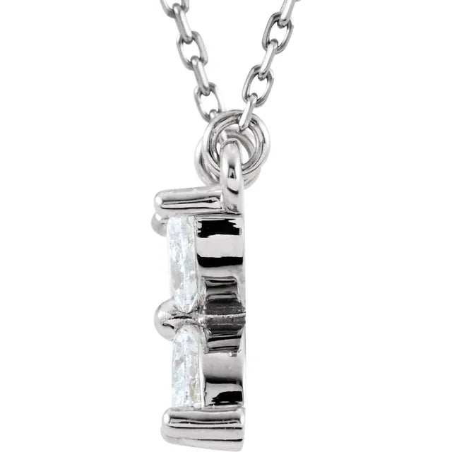 14K White 1/2 CTW Natural Diamond Floral 16" Necklace