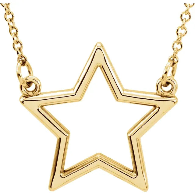 14K Gold Star 16" Necklace