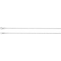14K White 1 mm Diamond-Cut Rope 18" Chain:CH1024