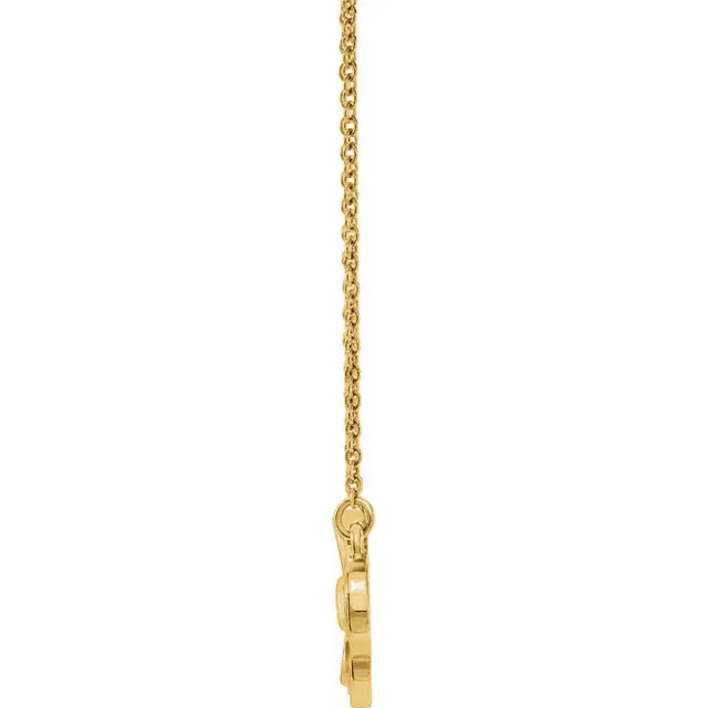 14K Gold Clover 18" Necklace