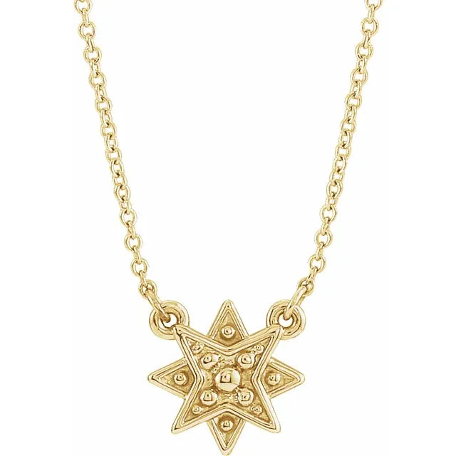 14K Gold Star 16-18" Necklace