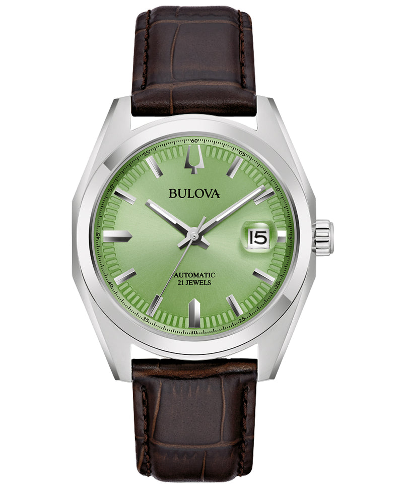 Green Dial Leather Strap Surveyor 96B427