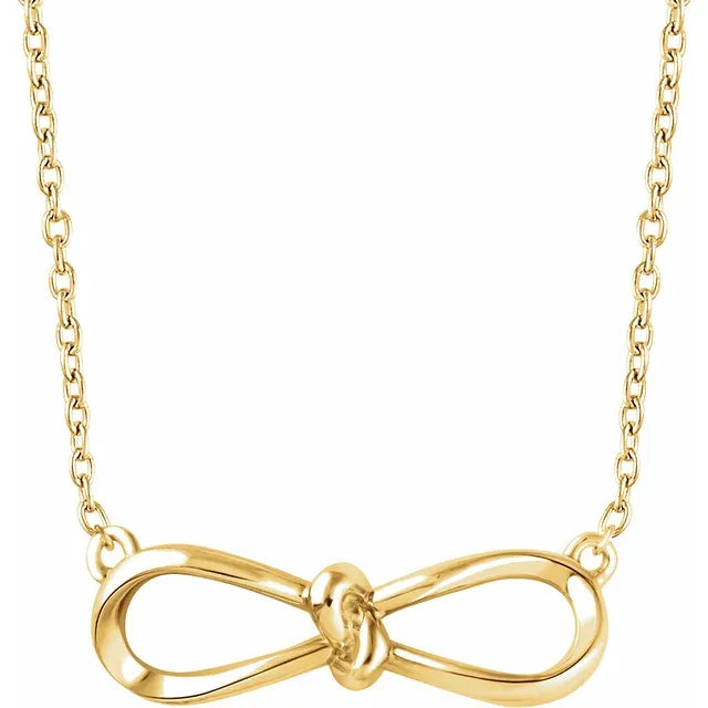 14K Gold Bow 16-18" Necklace