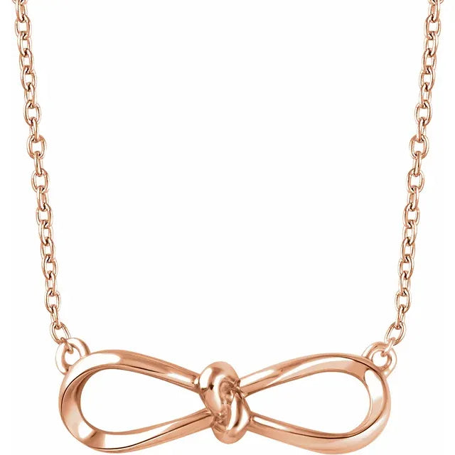 14K Gold Bow 16-18" Necklace
