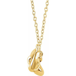 14K Gold Bow 16-18" Necklace