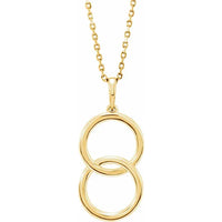 14K Gold Interlocking Circle 16-18" Necklace Item #: 86594:601:P