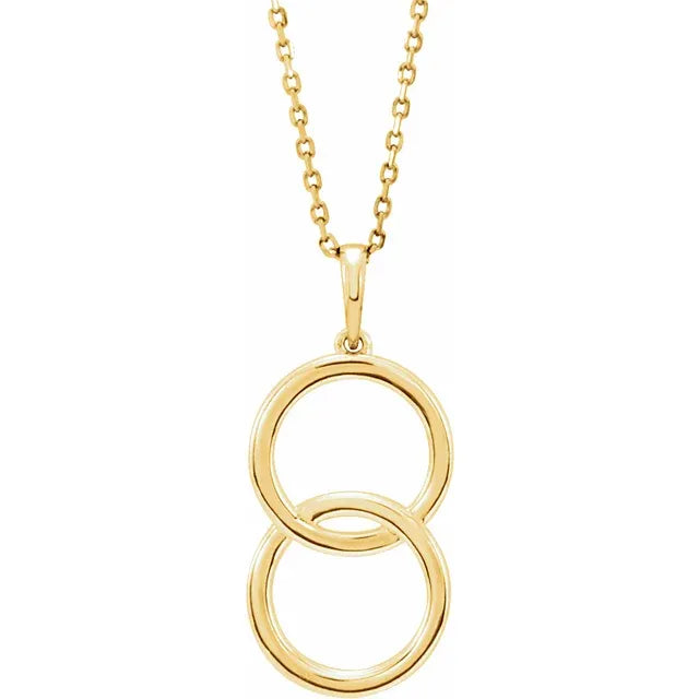 14K Gold Interlocking Circle 16-18" Necklace Item #: 86594:601:P