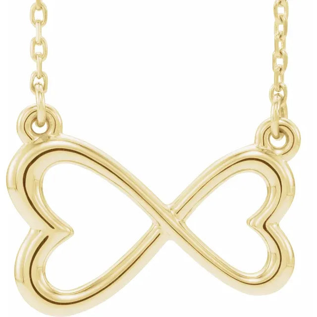 14K Gold Infinity-Inspired Heart 16-18" Necklace