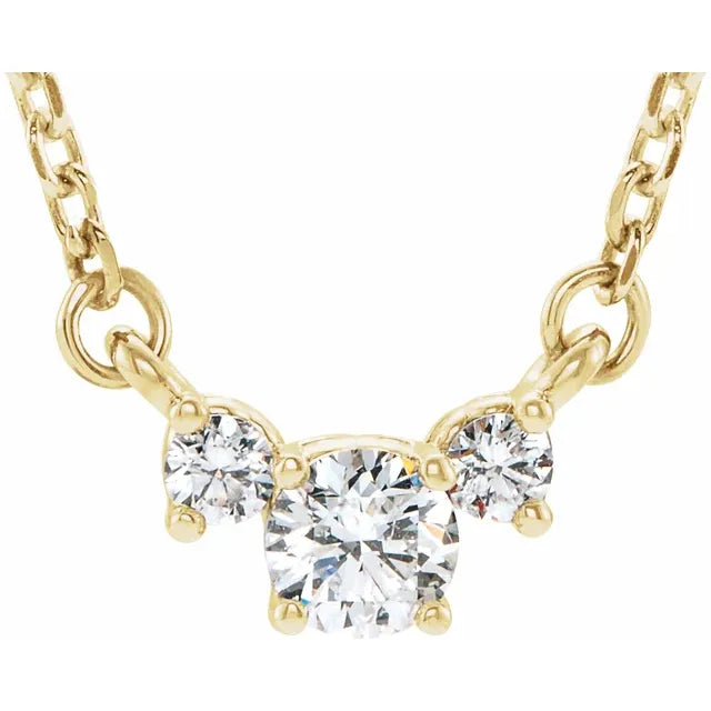 14K Yellow 1/3 CTW Natural Diamond 16-18" Necklace