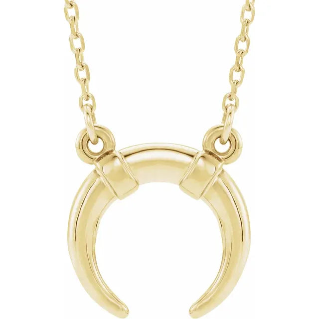 14K Gold Crescent Moon 18" Necklace