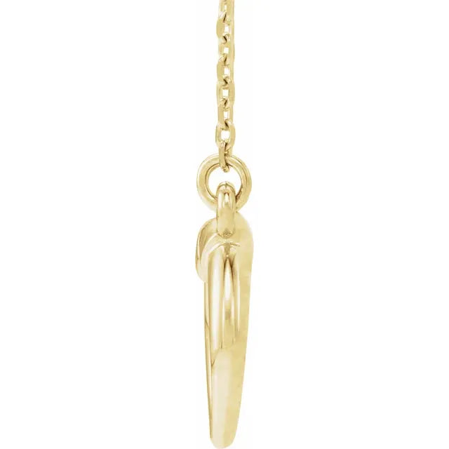 14K Gold Crescent Moon 18" Necklace