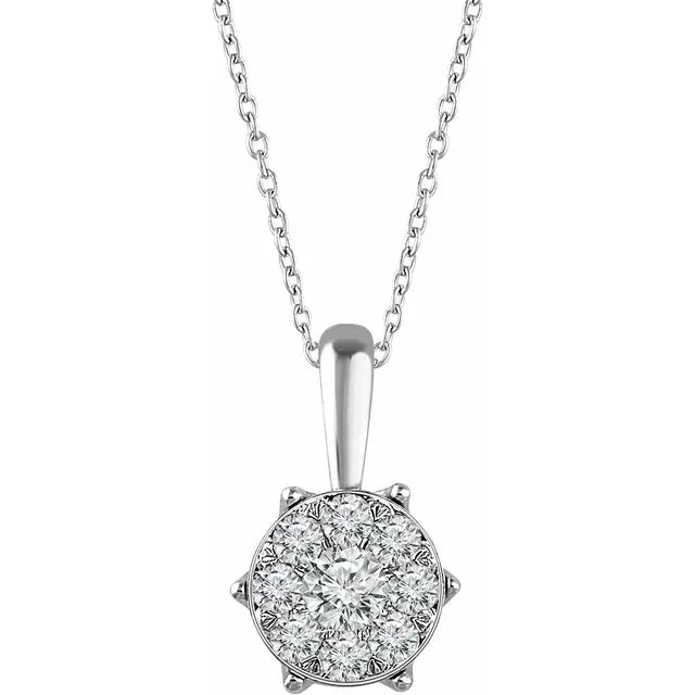 14K White 1/3 CTW Natural Diamond 16-18" Necklace