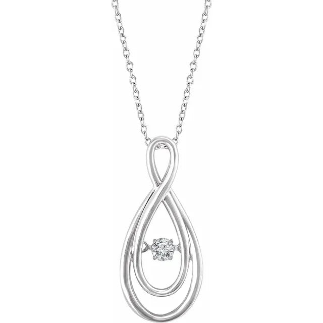 14K White 1/10 CT Natural Mystara Diamond 16-18" Necklace
