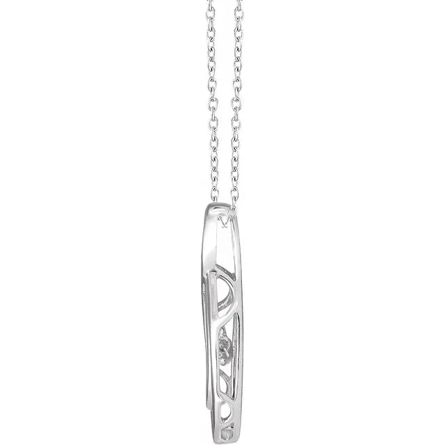 14K White 1/10 CT Natural Mystara Diamond 16-18" Necklace