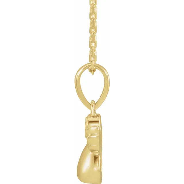 14K Yellow .03 CT Natural Diamond Youth Angel 15" Necklace