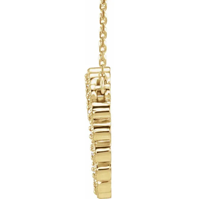 14K Gold 1/5 CTW Natural Diamond Circle 16-18" Necklace