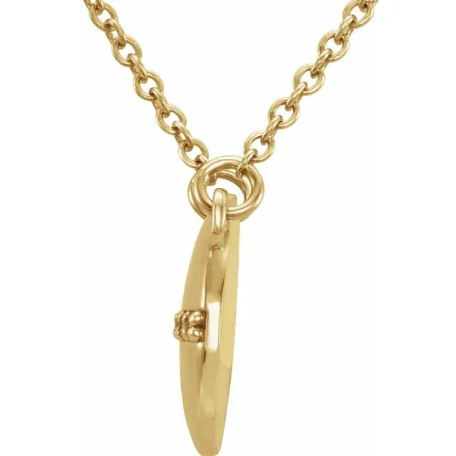 14K Gold .025 CTW Natural Diamond Circle 16" Necklace