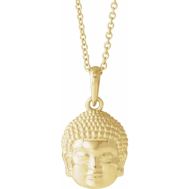 14K Gold Meditation Buddha 16-18" Necklace