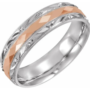 14K Gold 6 mm Design-Engraved Band with Milgrain Size 10:51869